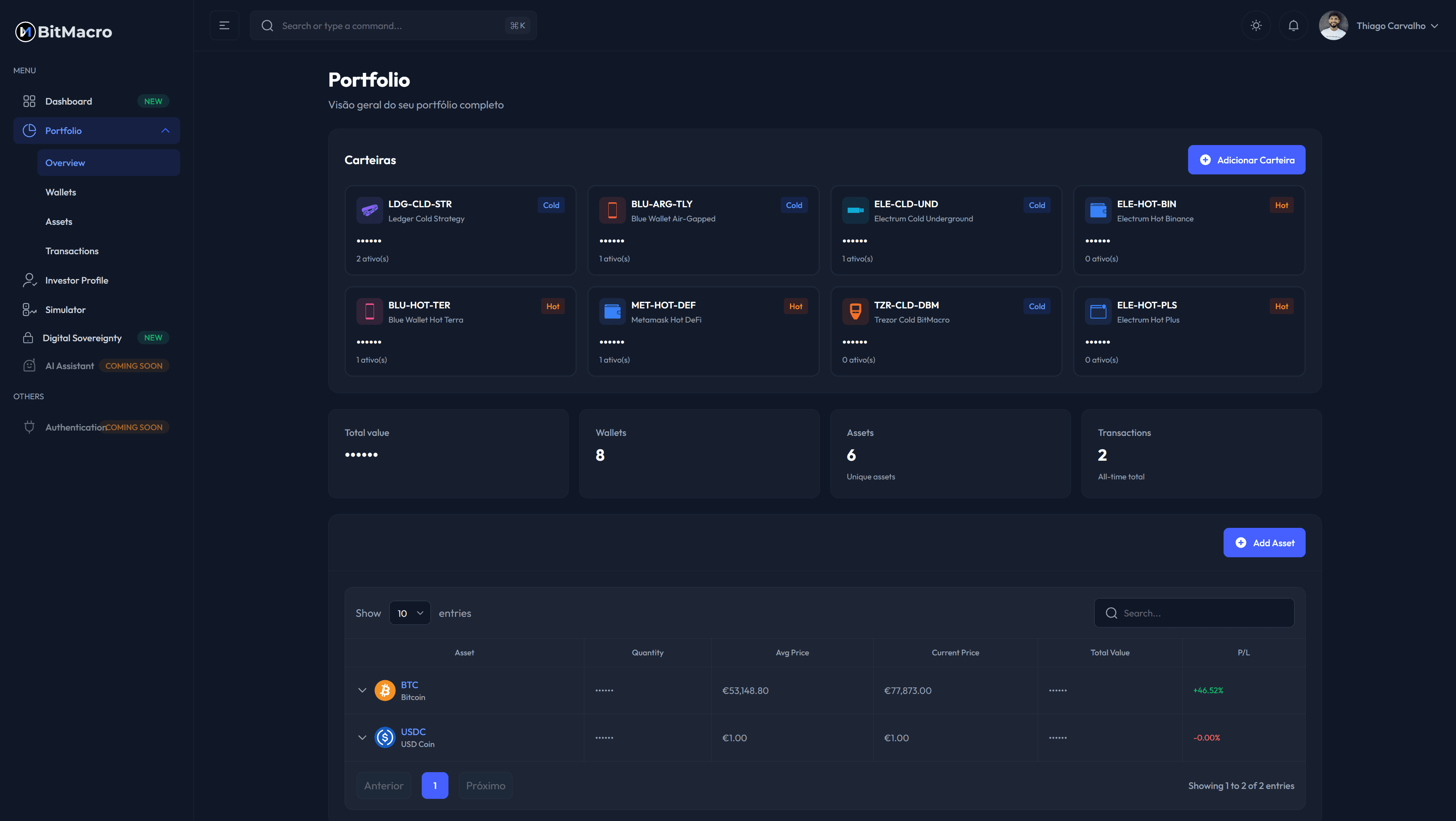 BitMacro App — acompanhe ativos e estratégia